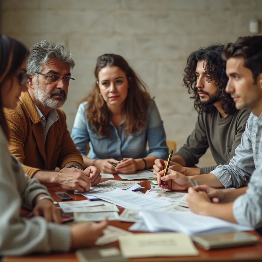 Grupo de argentinos aprendiendo sobre finanzas personales en un taller