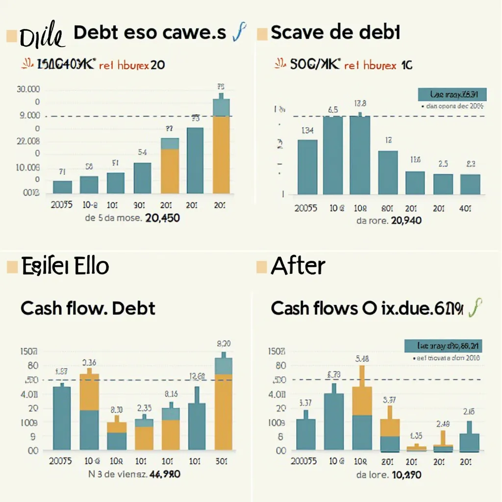 Gráficos mostrando la mejora financiera de una Pyme