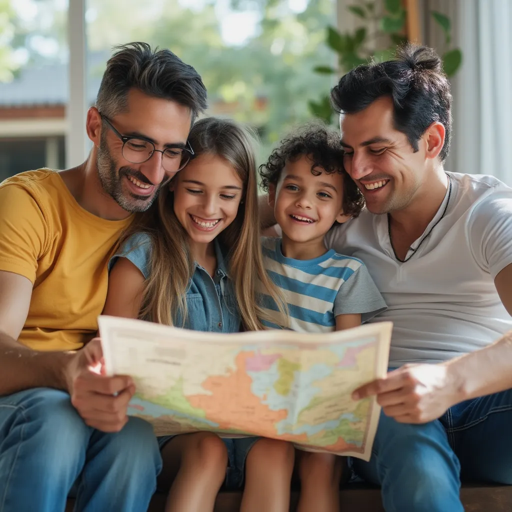 Familia López planificando sus vacaciones